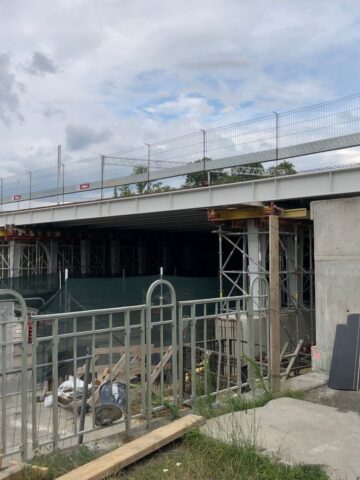 Sosnowiec. Wiadukt nad ulicą Józefa Piłsudskiego po odbudowie połowy obiektu. 11 lipca 2025. Sosnowiec. Wiadukt nad ulicą Józefa Piłsudskiego po odbudowie połowy obiektu. 11 lipca 2025.