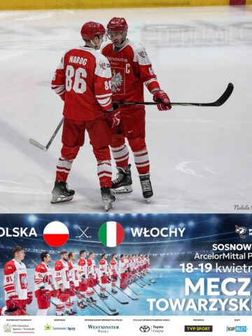 Sosnowiec. Mecz męskich reprezentacji Polski w hokeju na lodzie. Zagłębiowski Park Sportowy. 18 – 19 kwietnia 2025. Sosnowiec. Mecz męskich reprezentacji Polski w hokeju na lodzie. Zagłębiowski Park Sportowy. 18 – 19 kwietnia 2025.