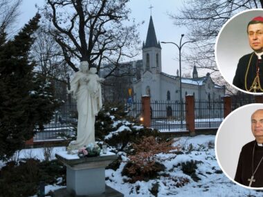 Sosnowiec. Kuria Diecezjalna. Biskupi: zmarły Adam Śmigielski i senior Grzegorz Kaszak. 17 lutego 2026 Sosnowiec. Kuria Diecezjalna. Biskupi: zmarły Adam Śmigielski i senior Grzegorz Kaszak. 17 lutego 2026