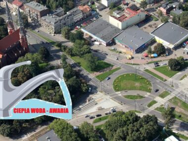 Sosnowiec. Brak ciepłej wody w kranach na części Pogoni Sosnowiec-Pogoń. Awaria magistrali ciepłej wody użytkowej. 20-21 sierpnia 2025.