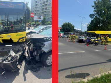 Sosnowiec. Wypadek autobusu i samochodów osobowych na wlocie ulicy Ignacego Mościckiego na ulicę 3 Maja. 5 czerwca 2025. Sosnowiec. Wypadek autobusu i samochodów osobowych na wlocie ulicy Ignacego Mościckiego na ulicę 3 Maja. 5 czerwca 2025.